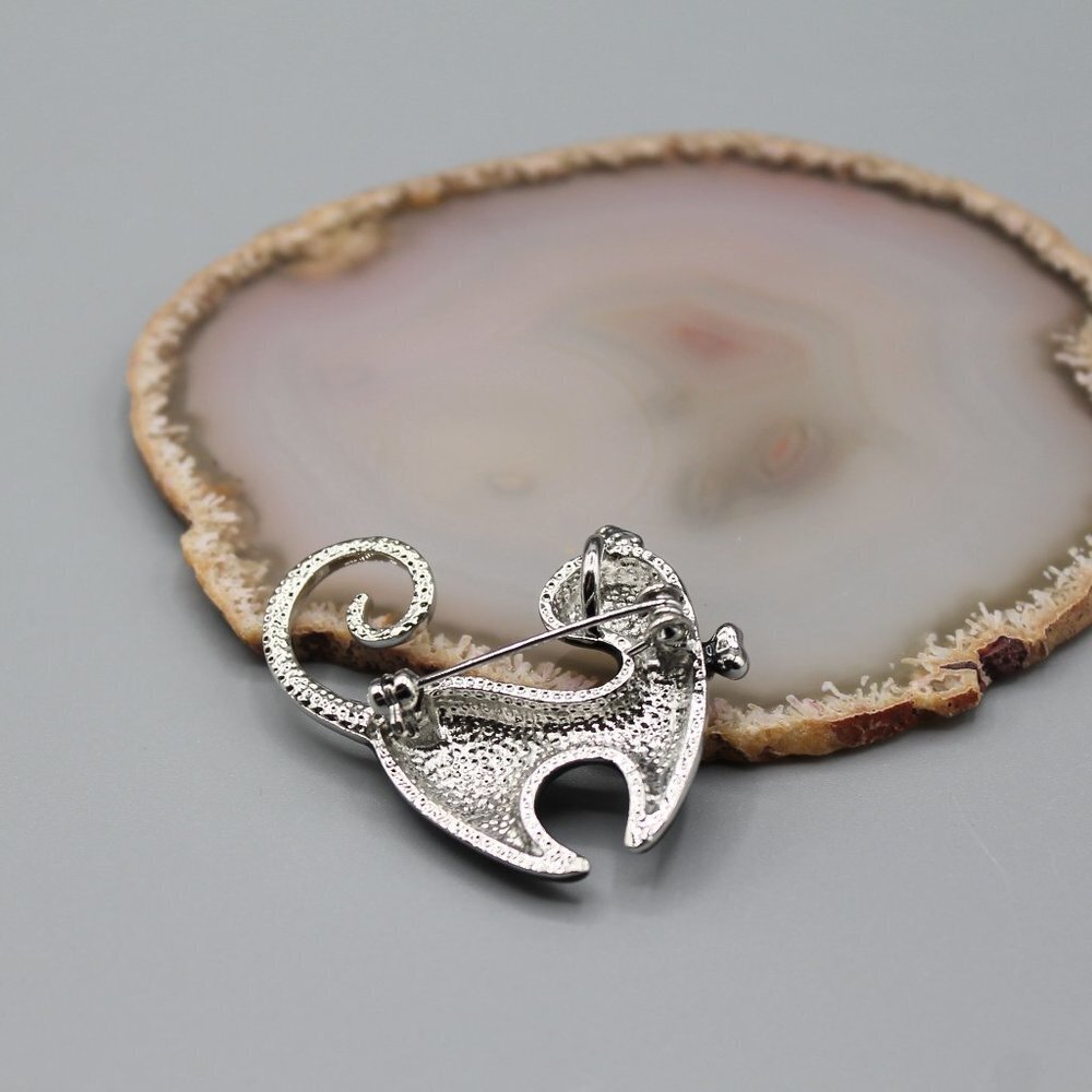 Cat brooch pin jewelry pendant adorable cute gold black pink small elegant - Picture 6 of 12